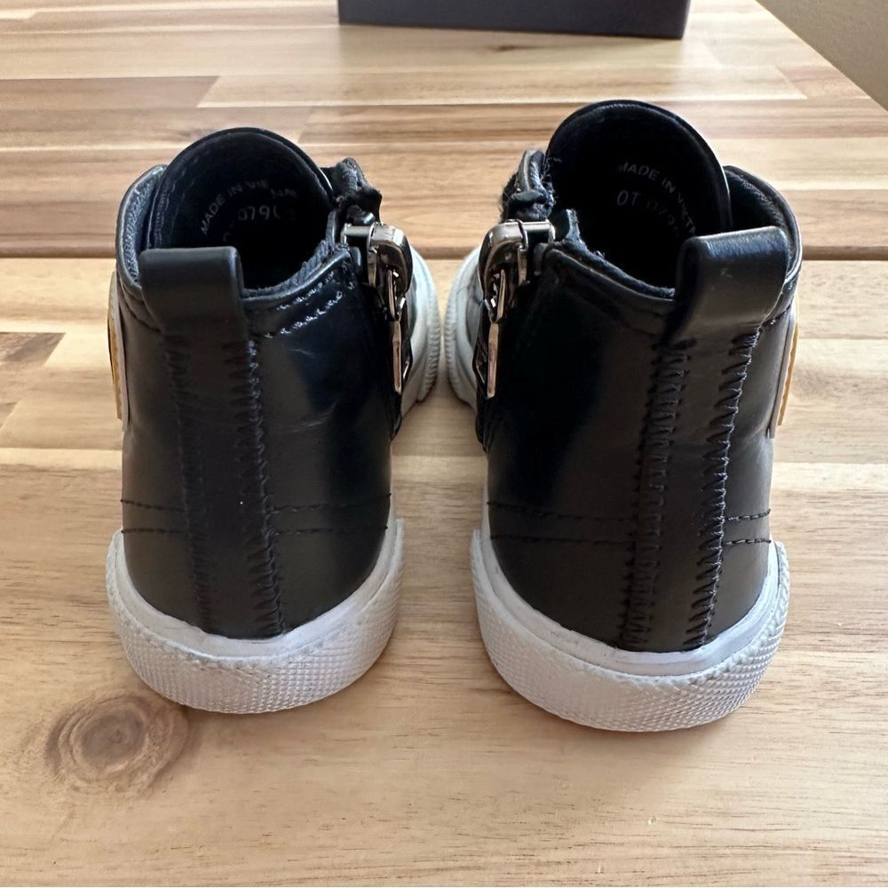Prada Vitello Soft Black Leather High Top Sneakers Shoes Baby Toddler size 7 - Picture 7 of 7